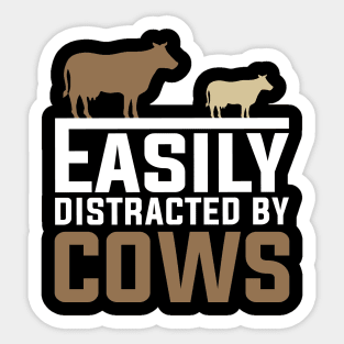 Easily Distracted By Cows Sticker